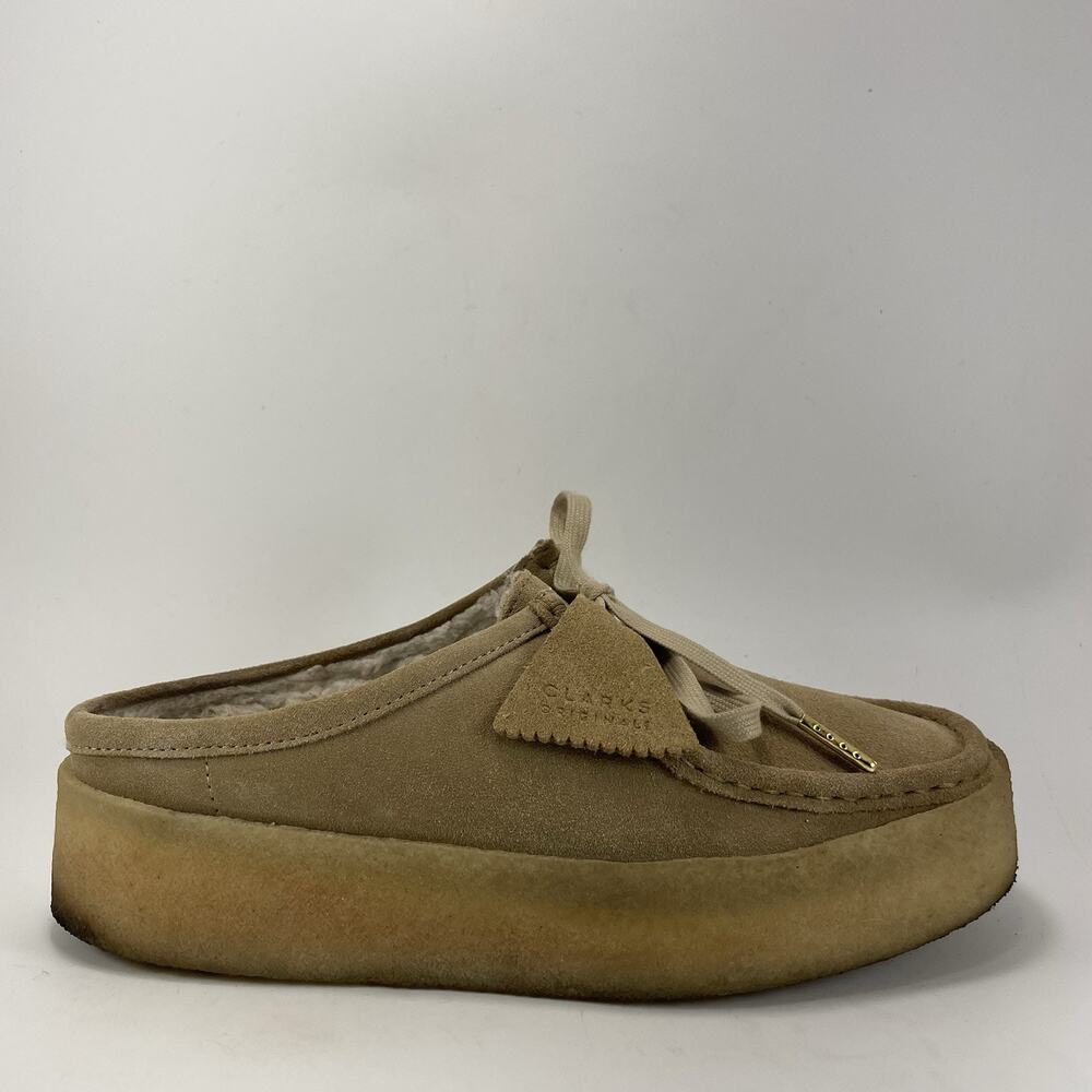 Clarks Wallabee Mule Maple Suede Clogs Womens Size 8.5, Slip On Tan Suede
